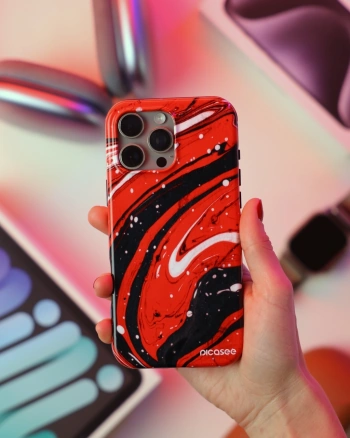 Picasee Fashion Case MagSafe για Apple iPhone 12 - Red black