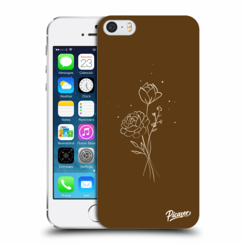 Θήκη για Apple iPhone 5/5S/SE - Brown flowers