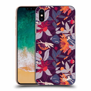 Θήκη για Apple iPhone X/XS - Purple Leaf