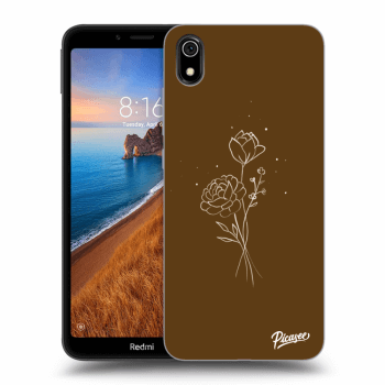 Θήκη για Xiaomi Redmi 7A - Brown flowers