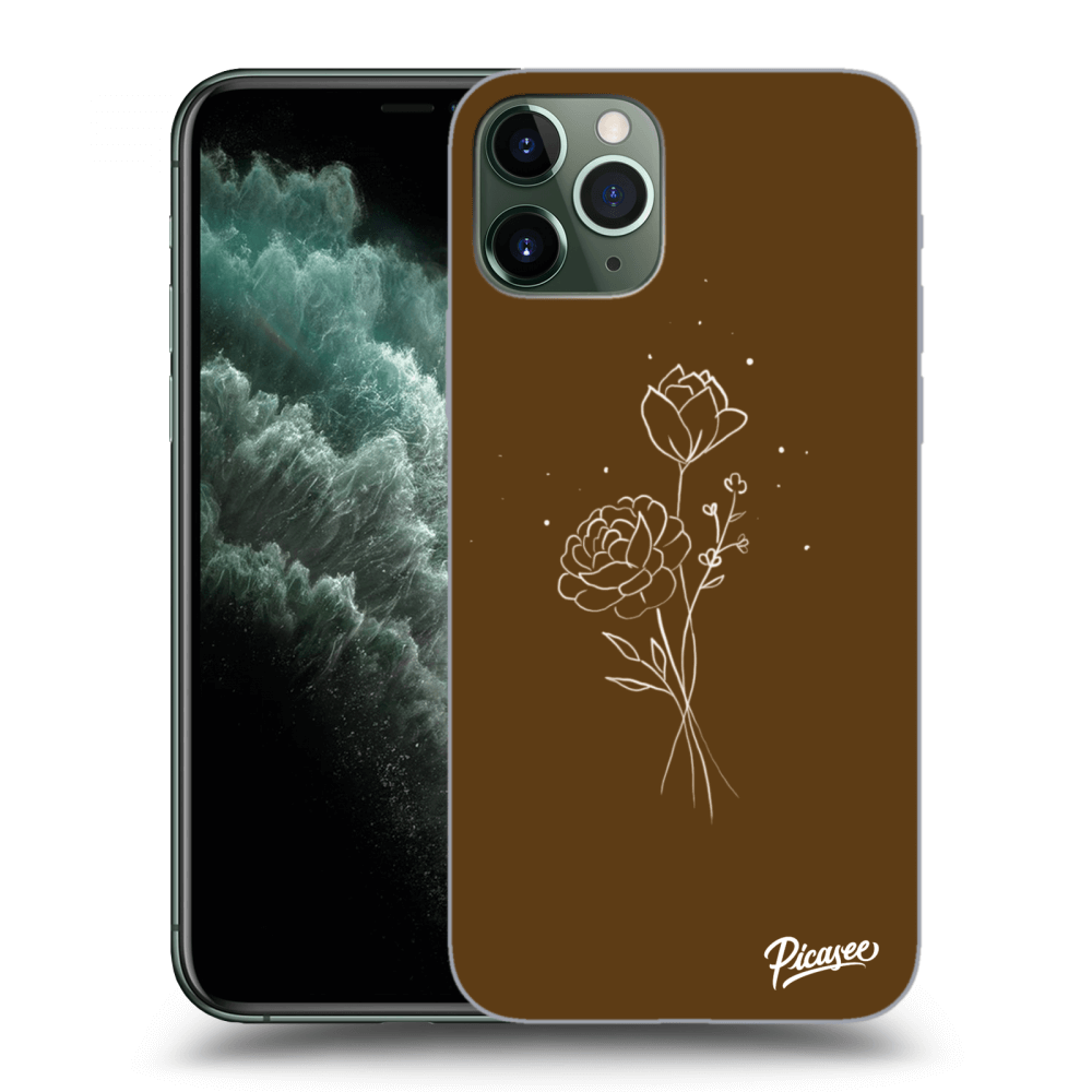 Picasee διαφανής θήκη σιλικόνης Apple iPhone 11 Pro - Brown flowers