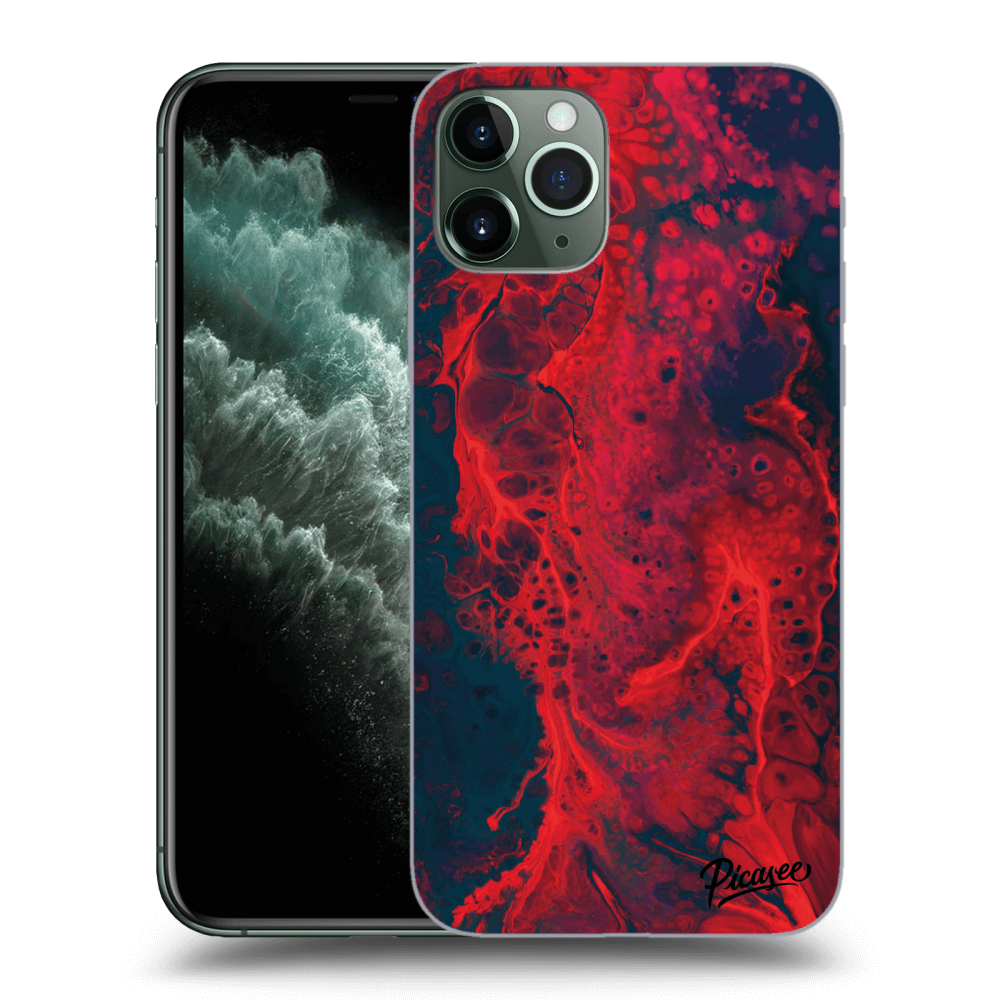 Picasee διαφανής θήκη σιλικόνης Apple iPhone 11 Pro - Organic red