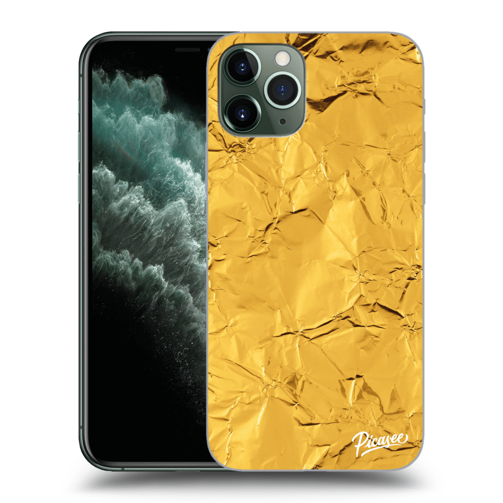 Picasee διαφανής θήκη σιλικόνης Apple iPhone 11 Pro - Gold