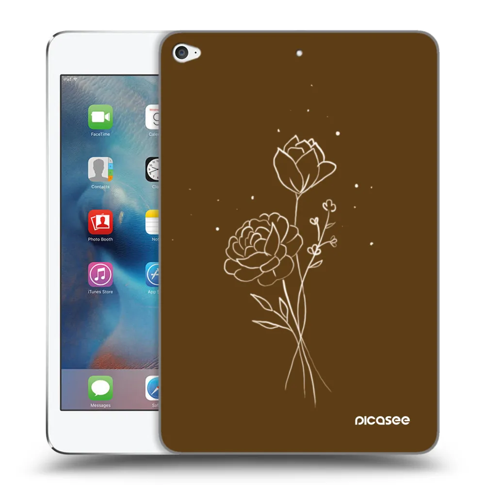 Picasee διαφανής θήκη σιλικόνης Apple iPad mini 4 - Brown flowers