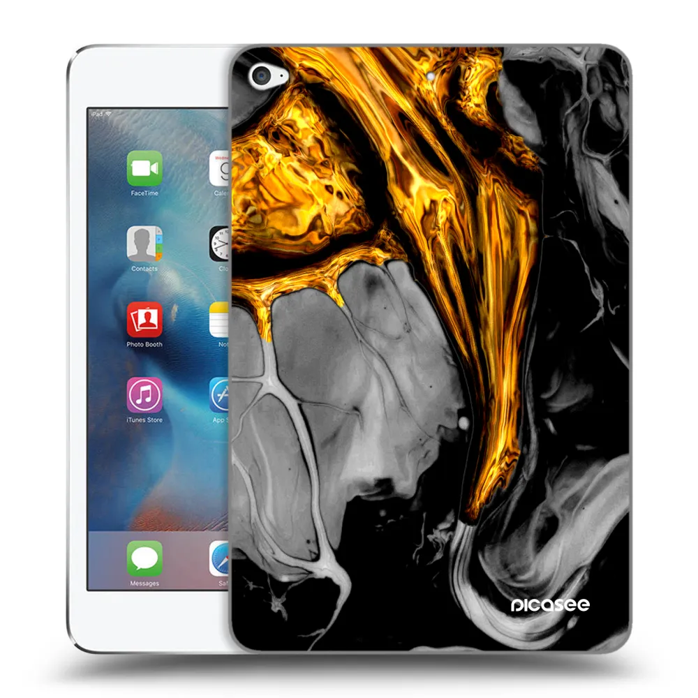 Picasee διαφανής θήκη σιλικόνης Apple iPad mini 4 - Black Gold
