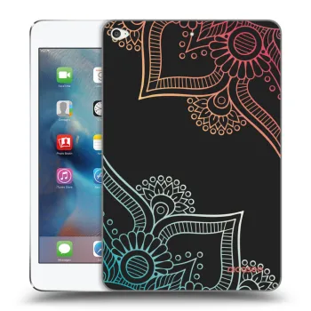 Picasee Μαύρη θήκη σιλικόνης για Apple iPad mini 4 - Flowers pattern