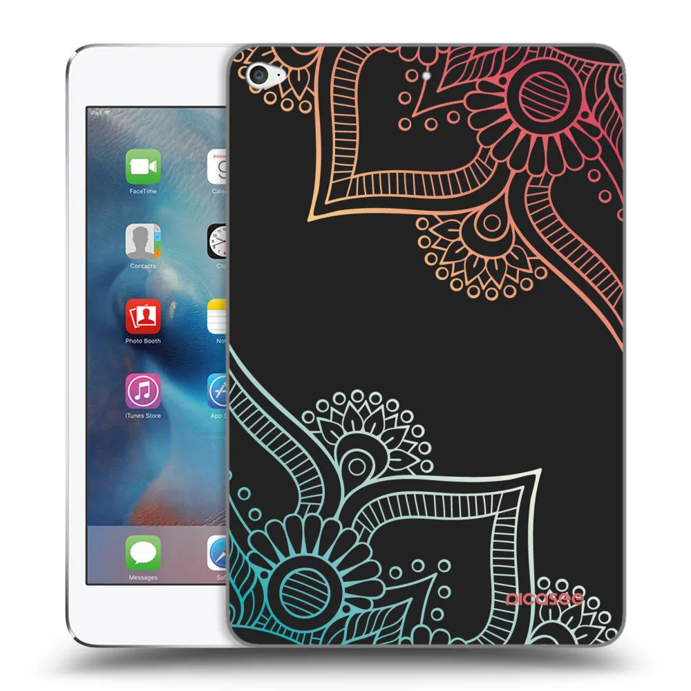 Picasee Μαύρη θήκη σιλικόνης για Apple iPad mini 4 - Flowers pattern