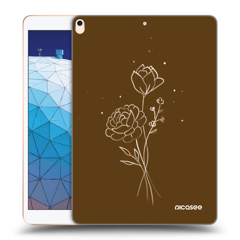 Picasee διαφανής θήκη σιλικόνης Apple iPad Air 10.5" 2019 (3.gen) - Brown flowers