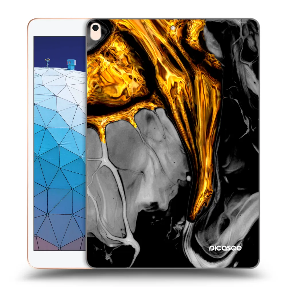 Picasee διαφανής θήκη σιλικόνης Apple iPad Air 10.5" 2019 (3.gen) - Black Gold