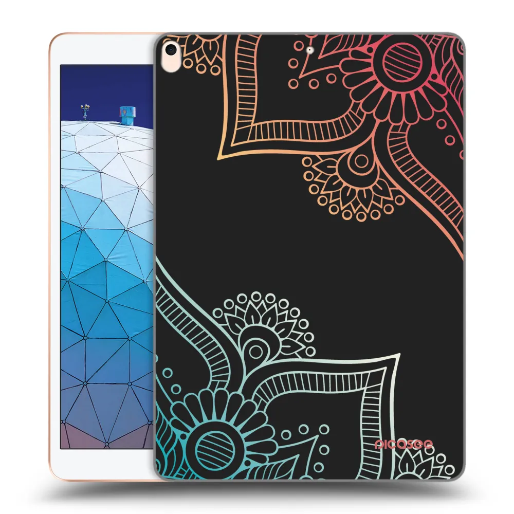 Picasee Μαύρη θήκη σιλικόνης για Apple iPad Air 10.5" 2019 (3.gen) - Flowers pattern