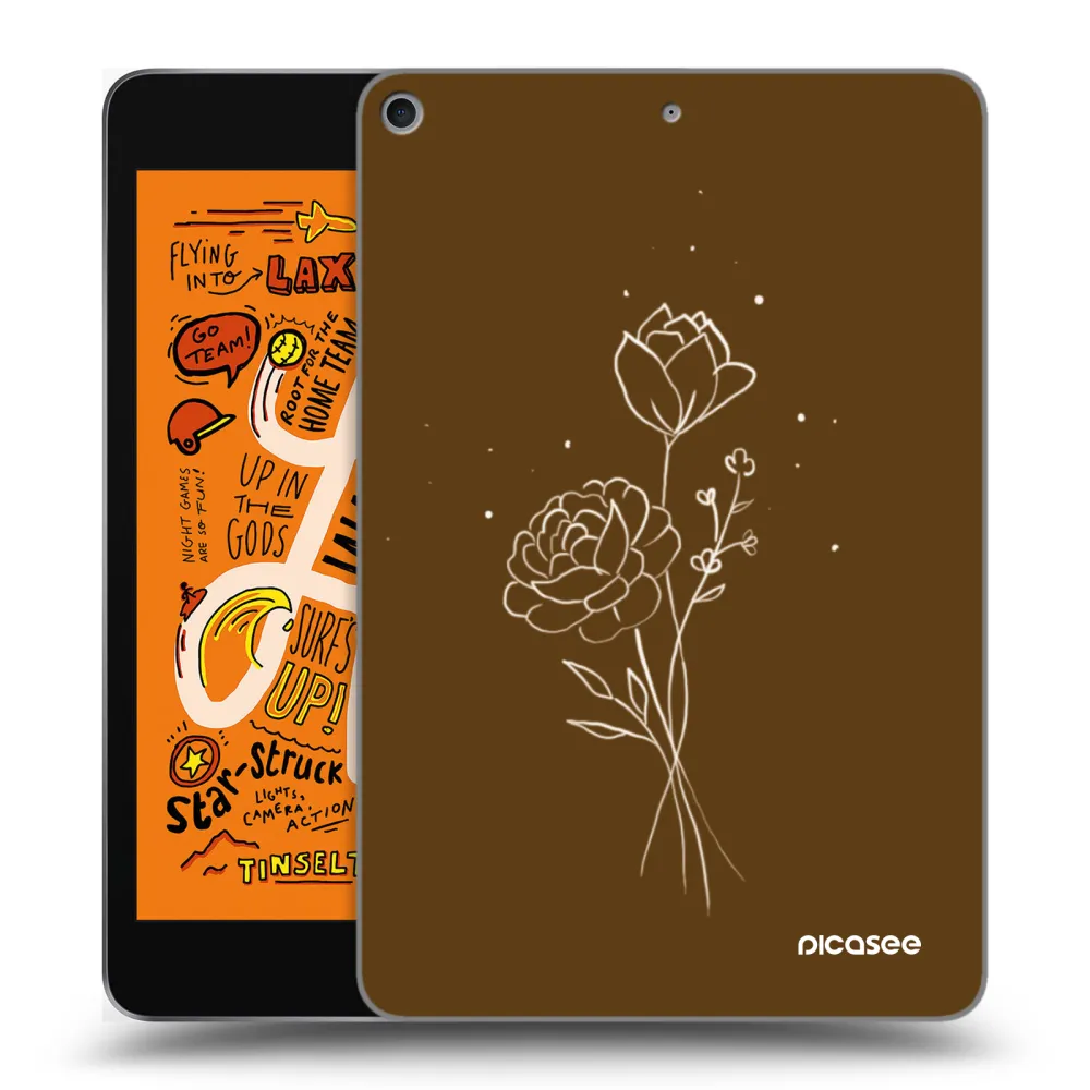 Picasee διαφανής θήκη σιλικόνης Apple iPad mini 2019 (5. gen) - Brown flowers