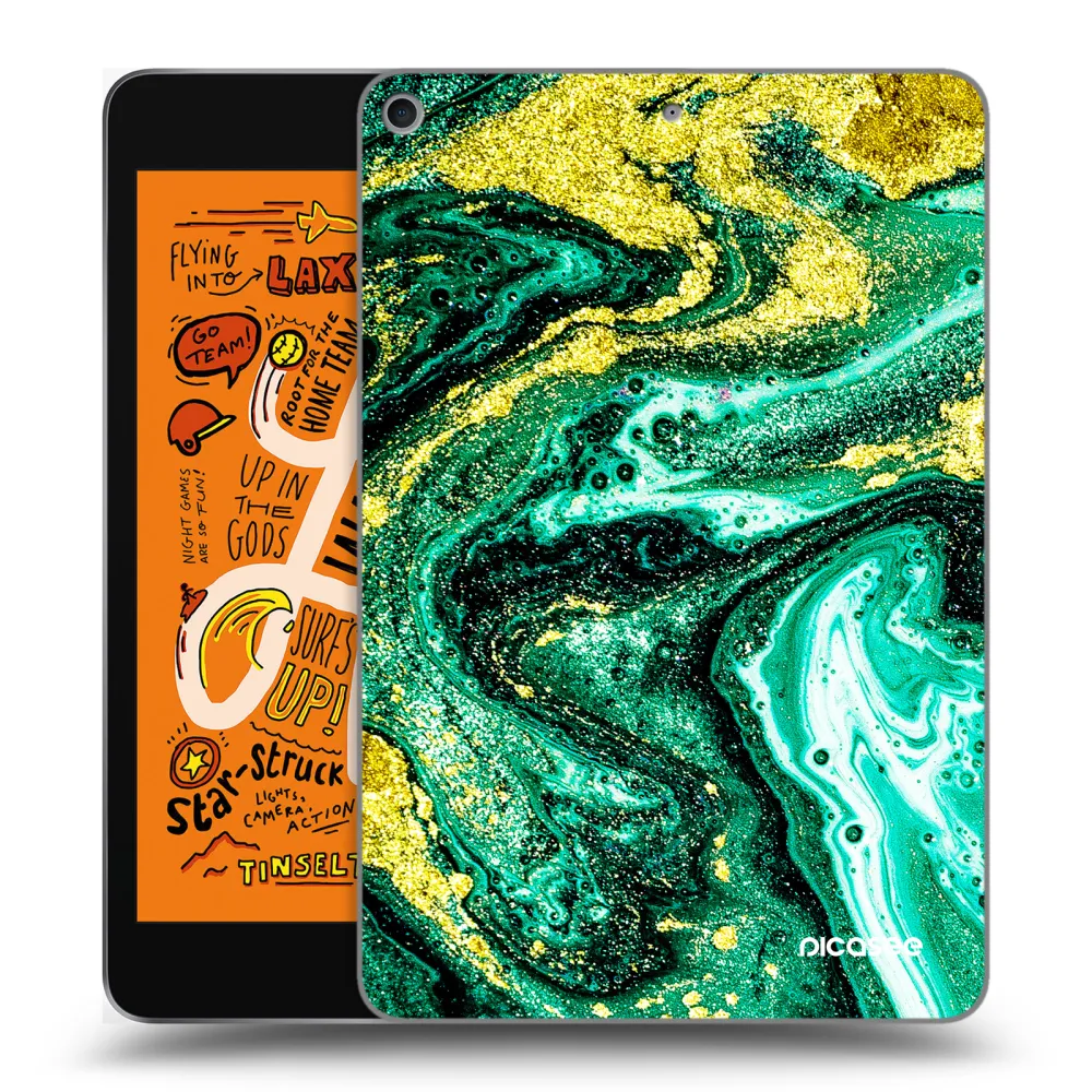 Picasee διαφανής θήκη σιλικόνης Apple iPad mini 2019 (5. gen) - Green Gold