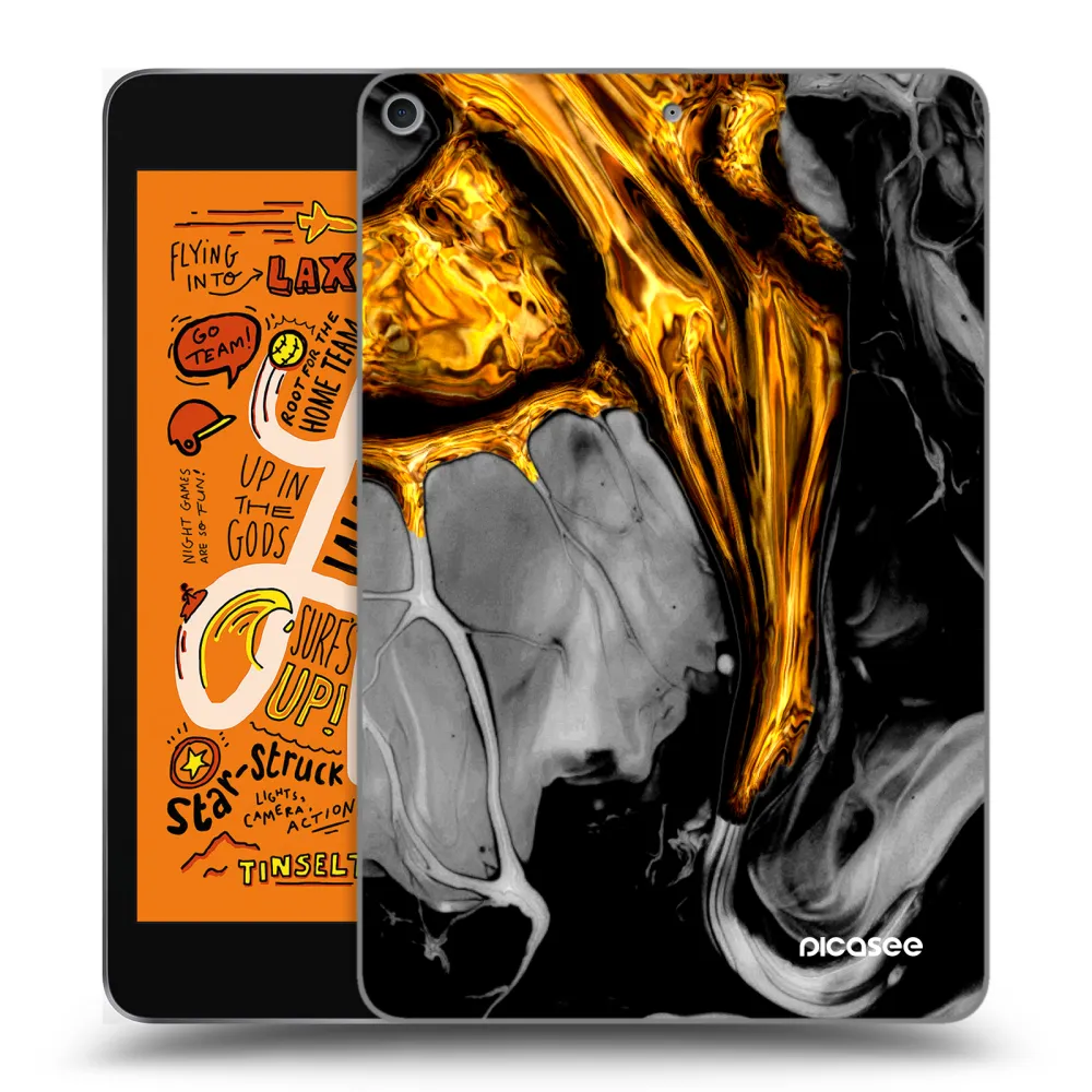 Picasee διαφανής θήκη σιλικόνης Apple iPad mini 2019 (5. gen) - Black Gold