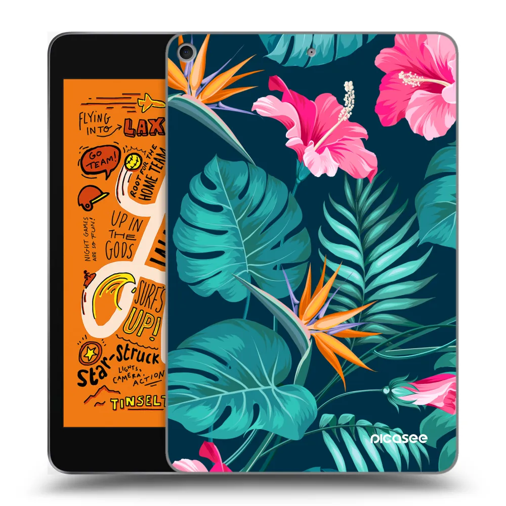Picasee διαφανής θήκη σιλικόνης Apple iPad mini 2019 (5. gen) - Pink Monstera