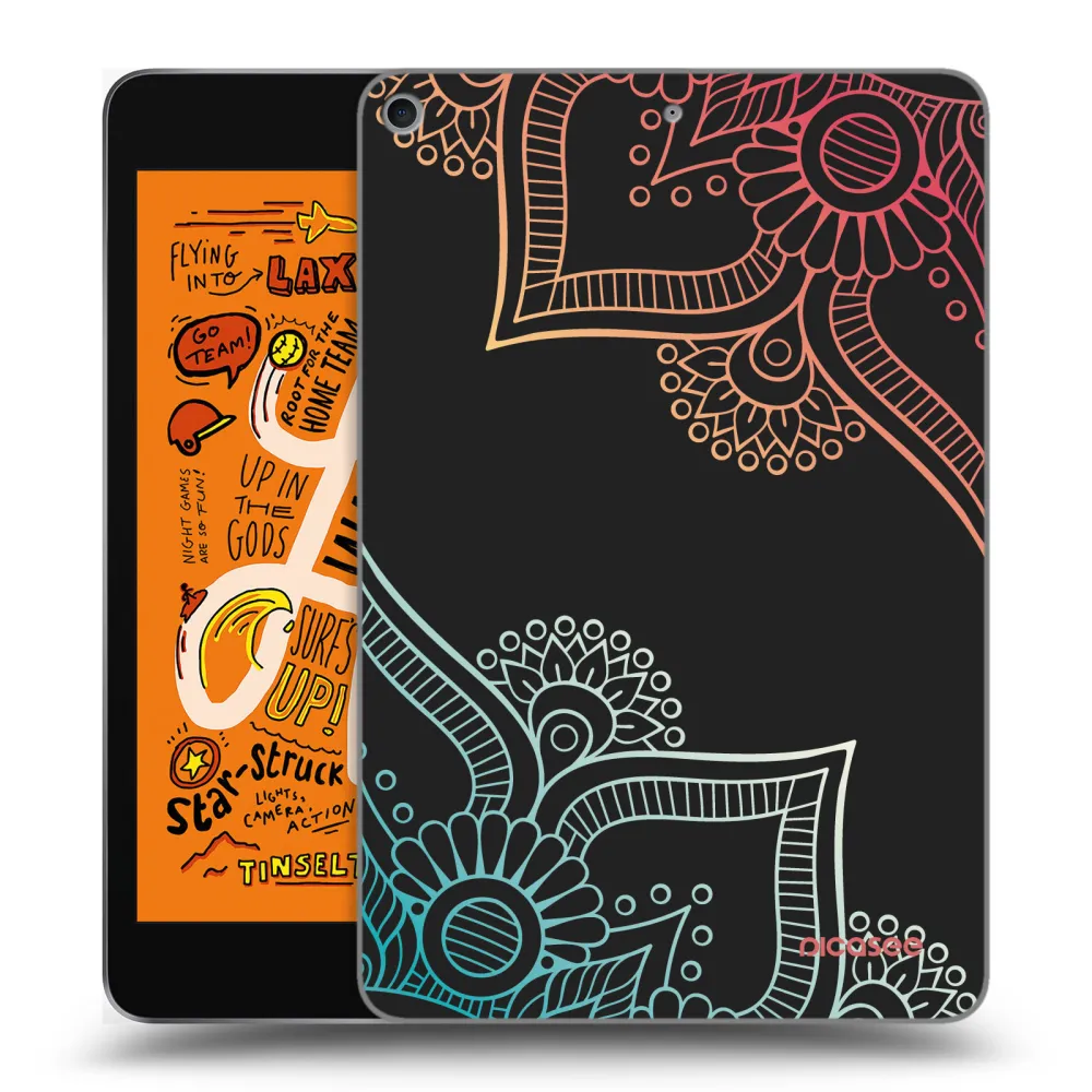 Picasee Μαύρη θήκη σιλικόνης για Apple iPad mini 2019 (5. gen) - Flowers pattern