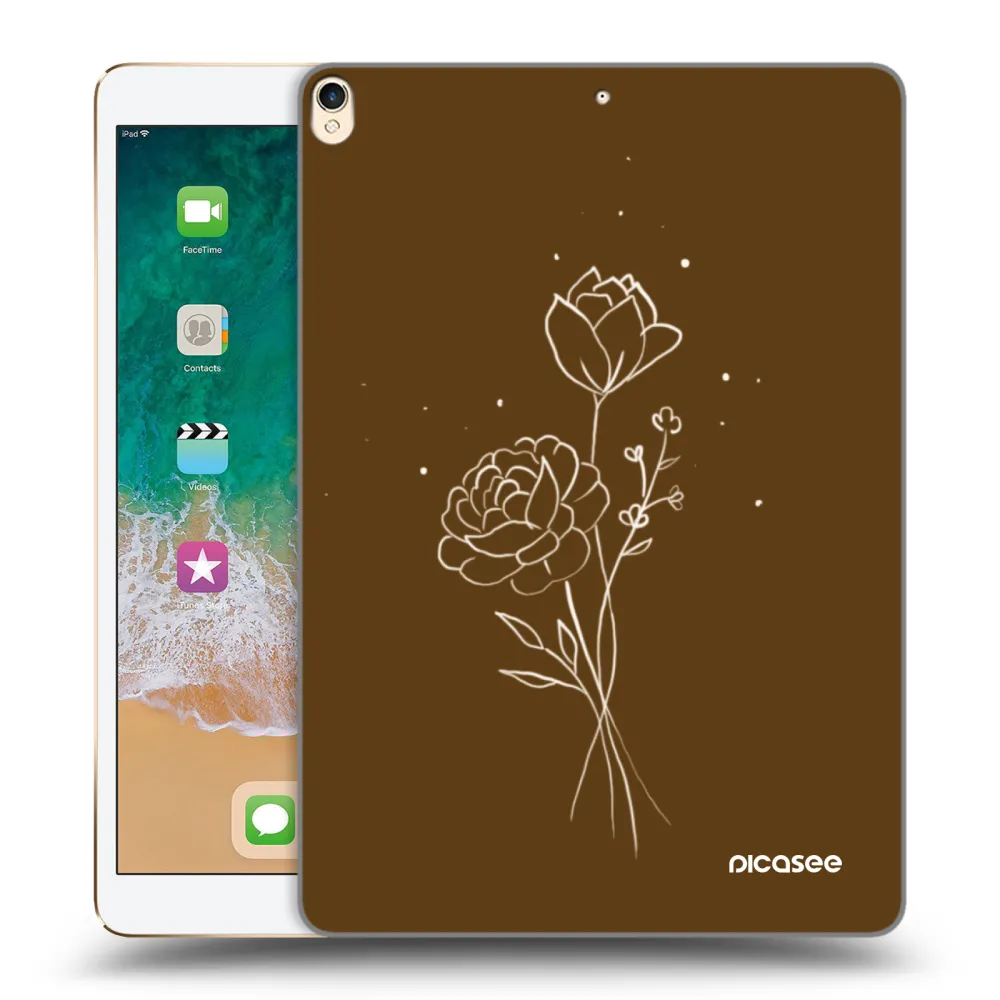 Picasee διαφανής θήκη σιλικόνης Apple iPad Pro 10.5" 2017 (2. gen) - Brown flowers