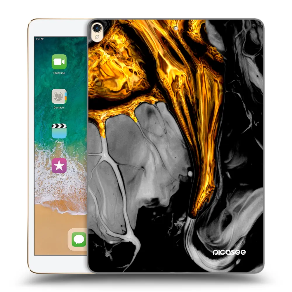 Picasee διαφανής θήκη σιλικόνης Apple iPad Pro 10.5" 2017 (2. gen) - Black Gold