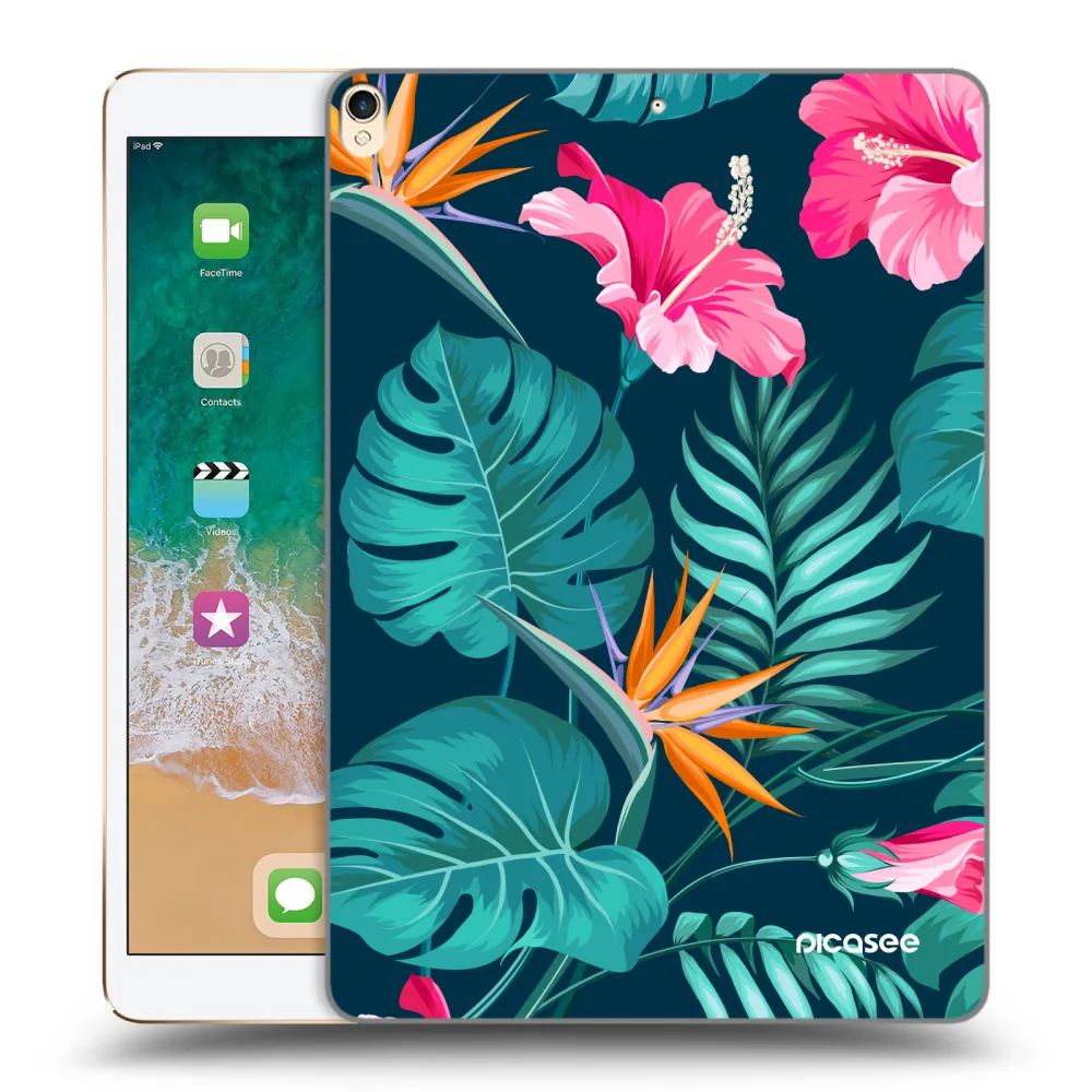 Picasee διαφανής θήκη σιλικόνης Apple iPad Pro 10.5" 2017 (2. gen) - Pink Monstera