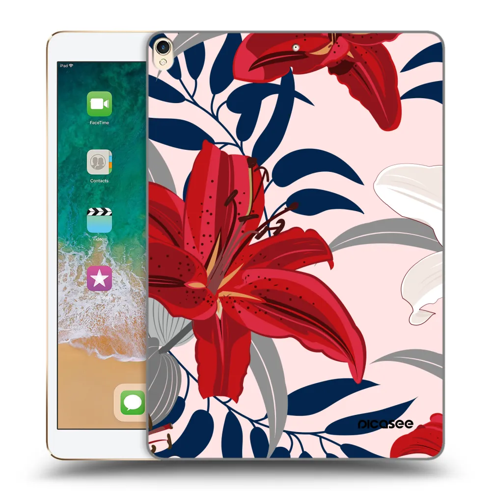 Picasee διαφανής θήκη σιλικόνης Apple iPad Pro 10.5" 2017 (2. gen) - Red Lily