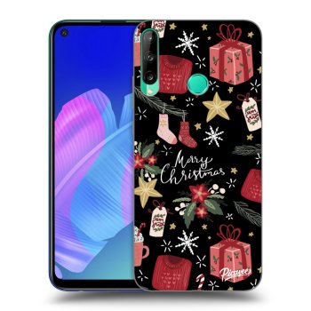 Picasee Μαύρη θήκη σιλικόνης για Huawei P40 Lite E - Christmas