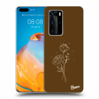 Θήκη για Huawei P40 Pro - Brown flowers