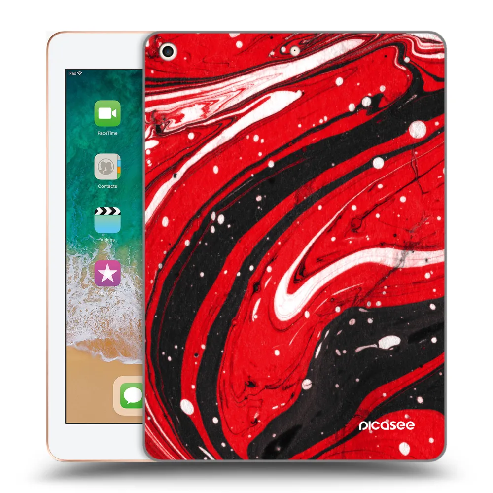 Picasee διαφανής θήκη σιλικόνης Apple iPad 9.7" 2018 (6. gen) - Red black