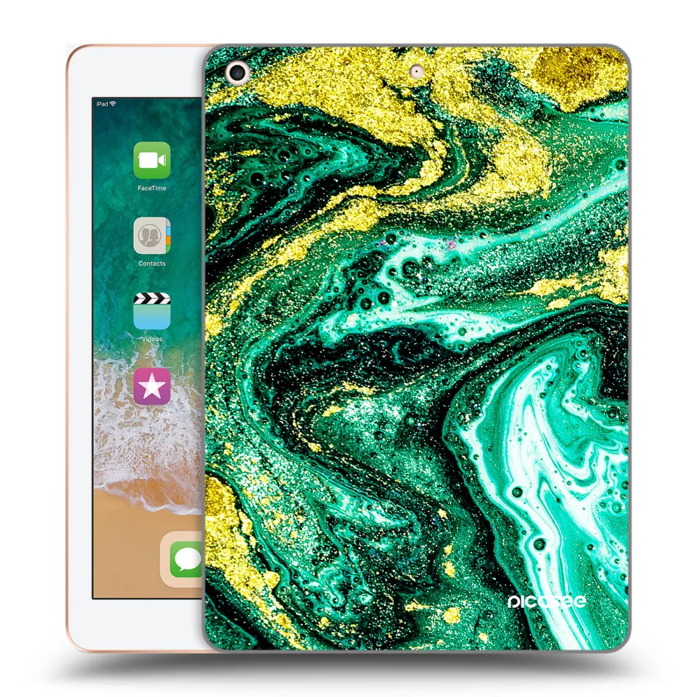 Picasee διαφανής θήκη σιλικόνης Apple iPad 9.7" 2018 (6. gen) - Green Gold