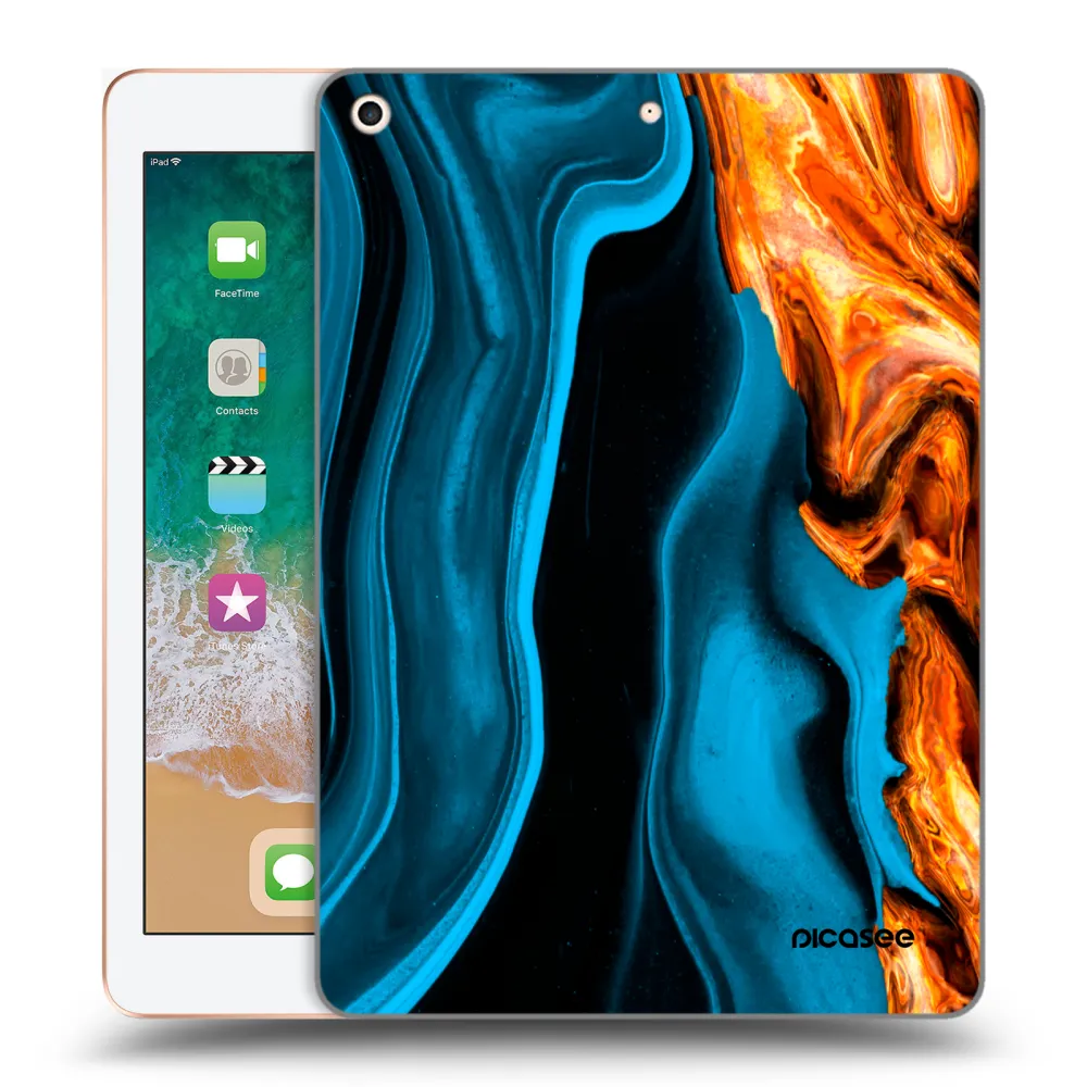 Picasee διαφανής θήκη σιλικόνης Apple iPad 9.7" 2018 (6. gen) - Gold blue