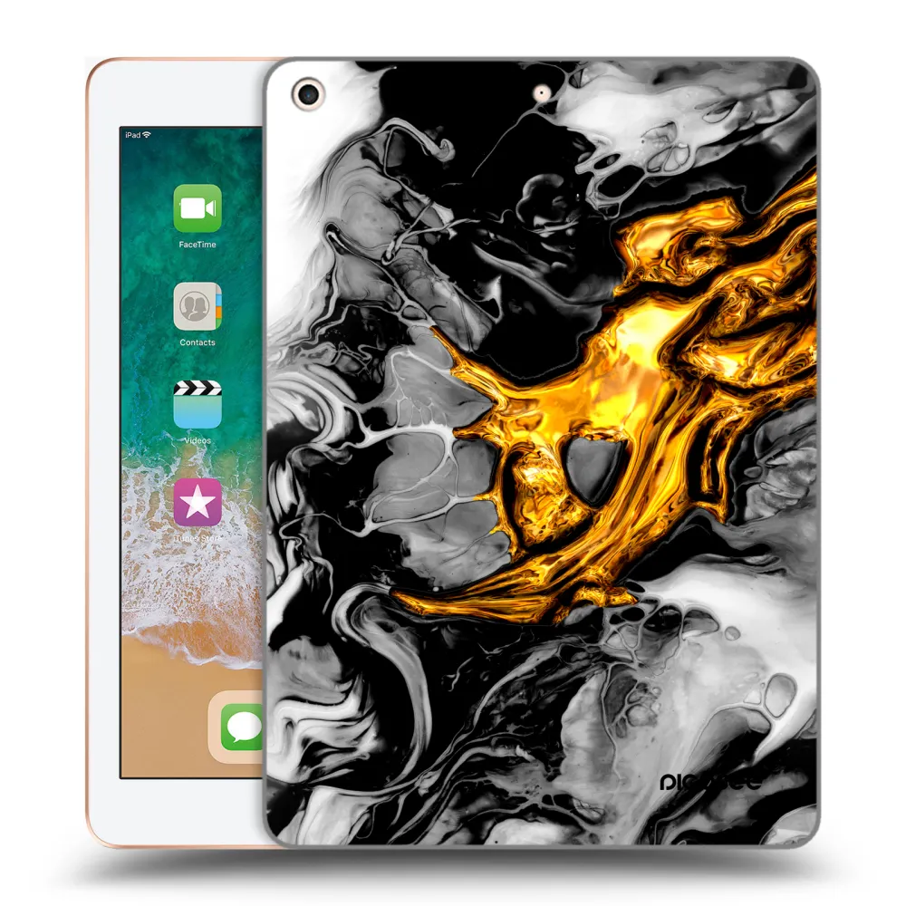 Picasee διαφανής θήκη σιλικόνης Apple iPad 9.7" 2018 (6. gen) - Black Gold 2