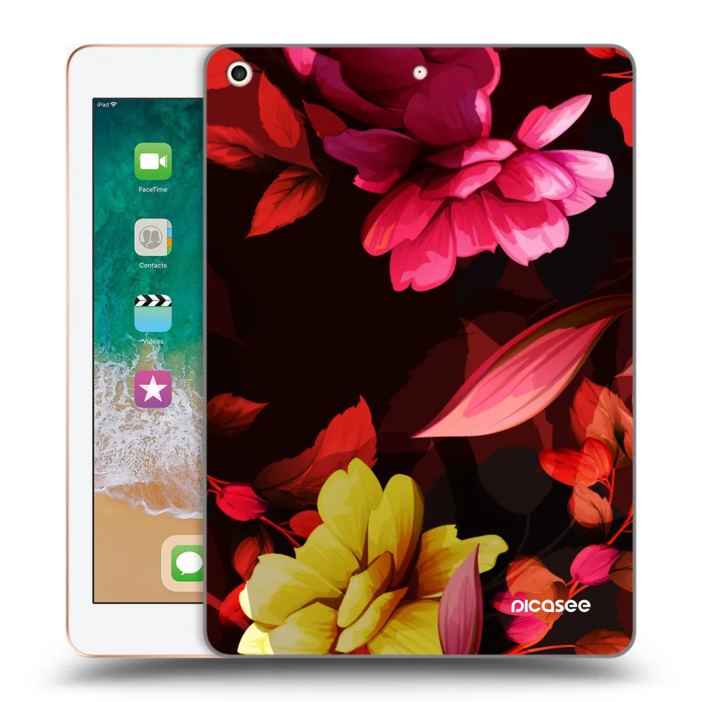 Picasee διαφανής θήκη σιλικόνης Apple iPad 9.7" 2018 (6. gen) - Dark Peonny