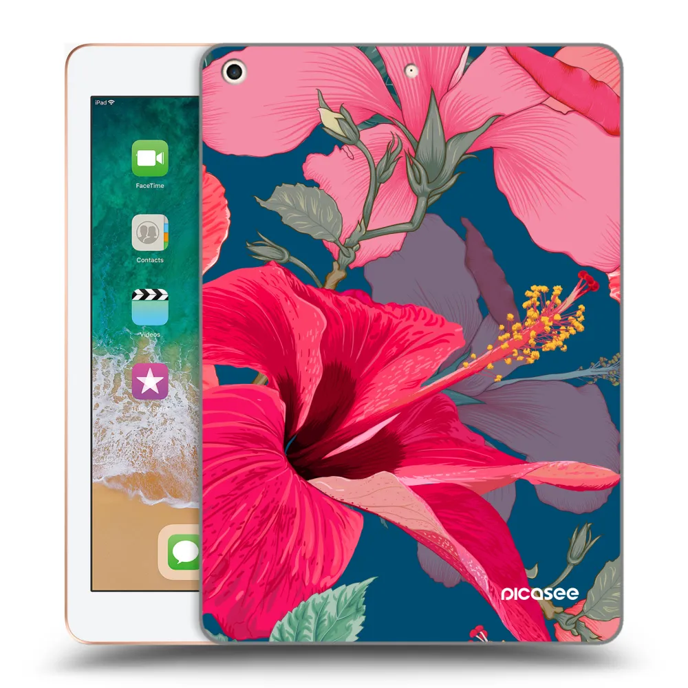 Picasee διαφανής θήκη σιλικόνης Apple iPad 9.7" 2018 (6. gen) - Hibiscus