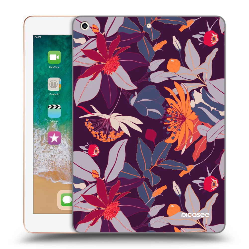 Picasee διαφανής θήκη σιλικόνης Apple iPad 9.7" 2018 (6. gen) - Purple Leaf
