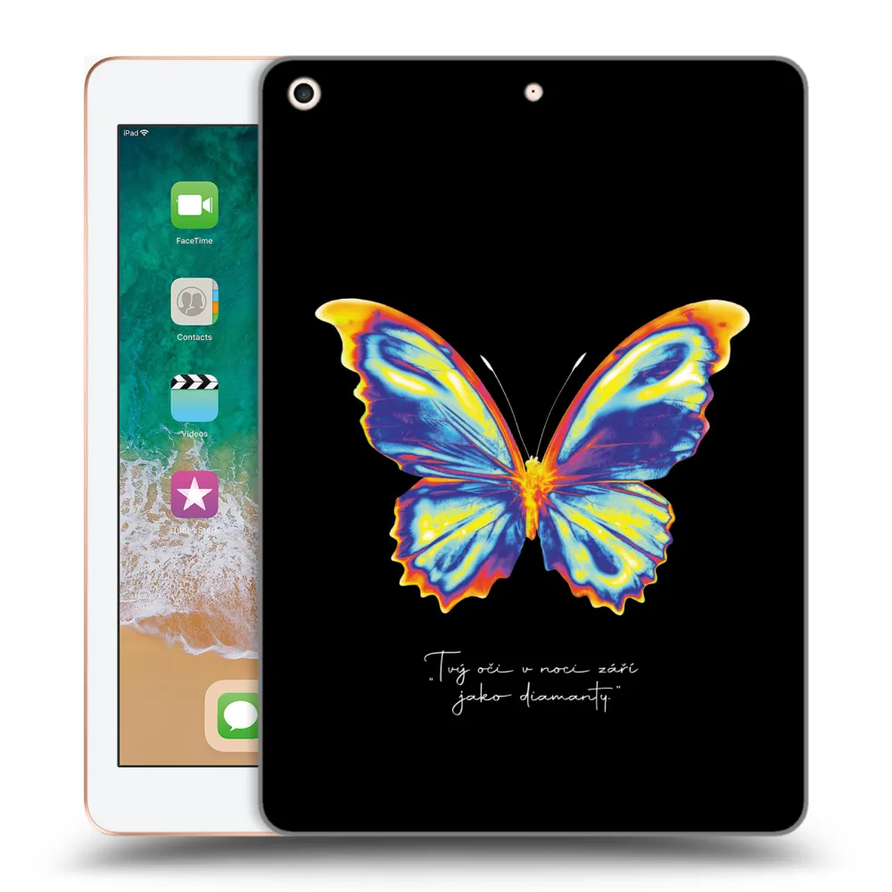 Picasee διαφανής θήκη σιλικόνης Apple iPad 9.7" 2018 (6. gen) - Diamanty Black