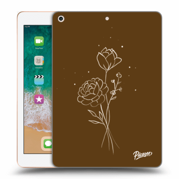 Θήκη για Apple iPad 9.7" 2018 (6. gen) - Brown flowers
