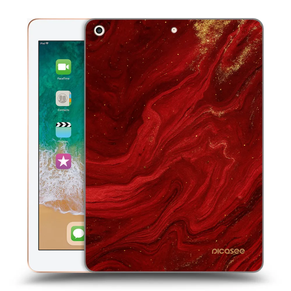 Picasee διαφανής θήκη σιλικόνης Apple iPad 9.7" 2018 (6. gen) - Red