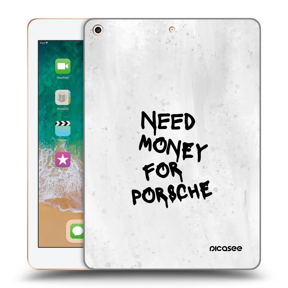 Picasee διαφανής θήκη σιλικόνης Apple iPad 9.7" 2018 (6. gen) - White Dollar
