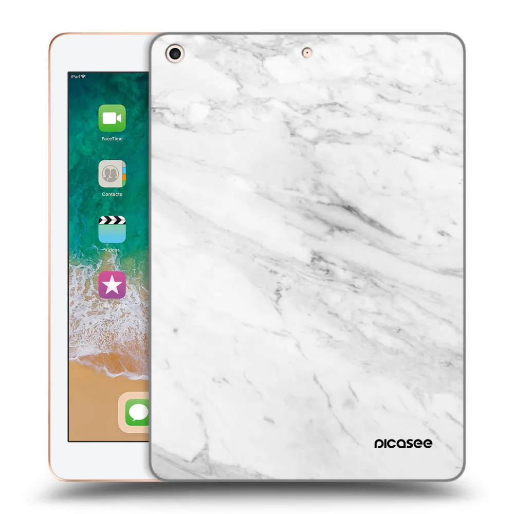 Picasee διαφανής θήκη σιλικόνης Apple iPad 9.7" 2018 (6. gen) - White marble