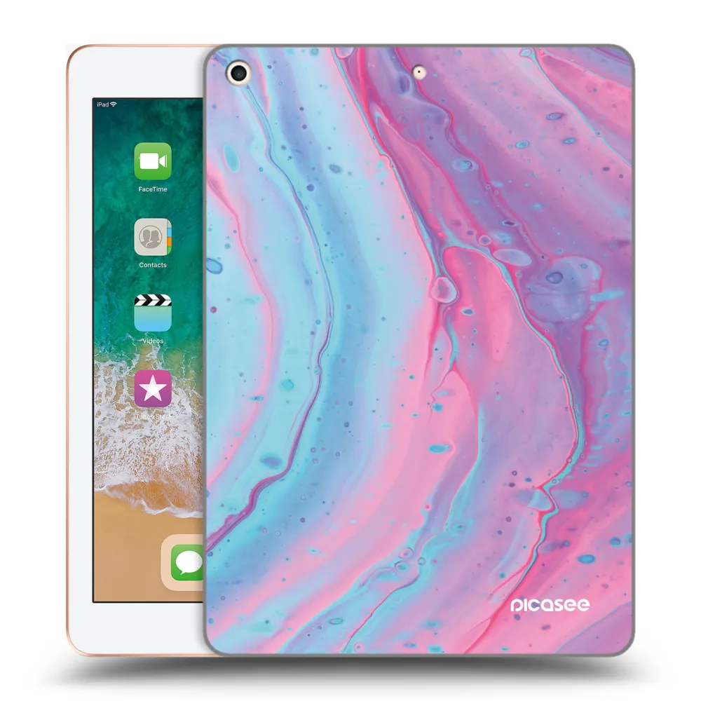 Picasee διαφανής θήκη σιλικόνης Apple iPad 9.7" 2018 (6. gen) - Pink liquid
