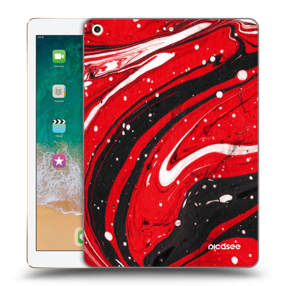 Picasee διαφανής θήκη σιλικόνης Apple iPad 9.7" 2017 (5. gen) - Red black