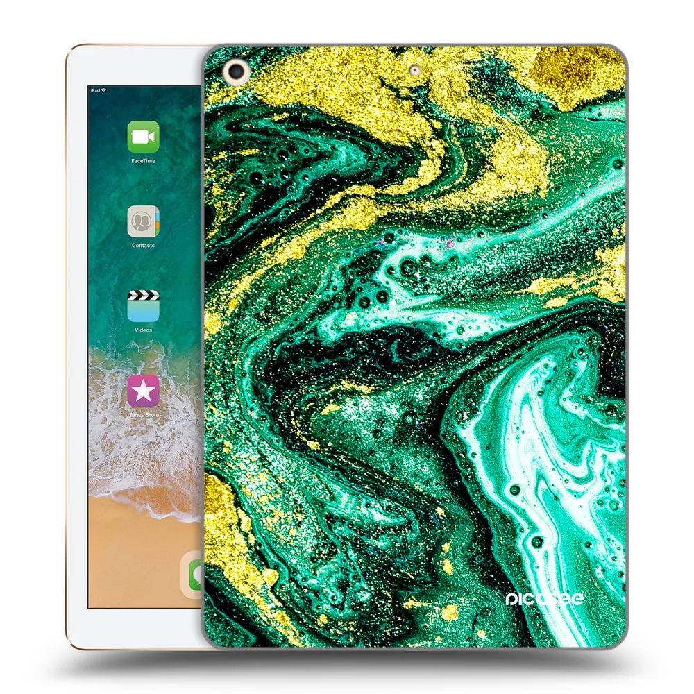 Picasee διαφανής θήκη σιλικόνης Apple iPad 9.7" 2017 (5. gen) - Green Gold
