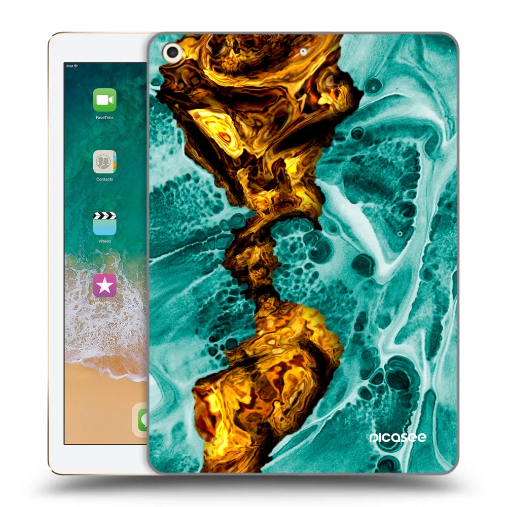 Picasee διαφανής θήκη σιλικόνης Apple iPad 9.7" 2017 (5. gen) - Goldsky