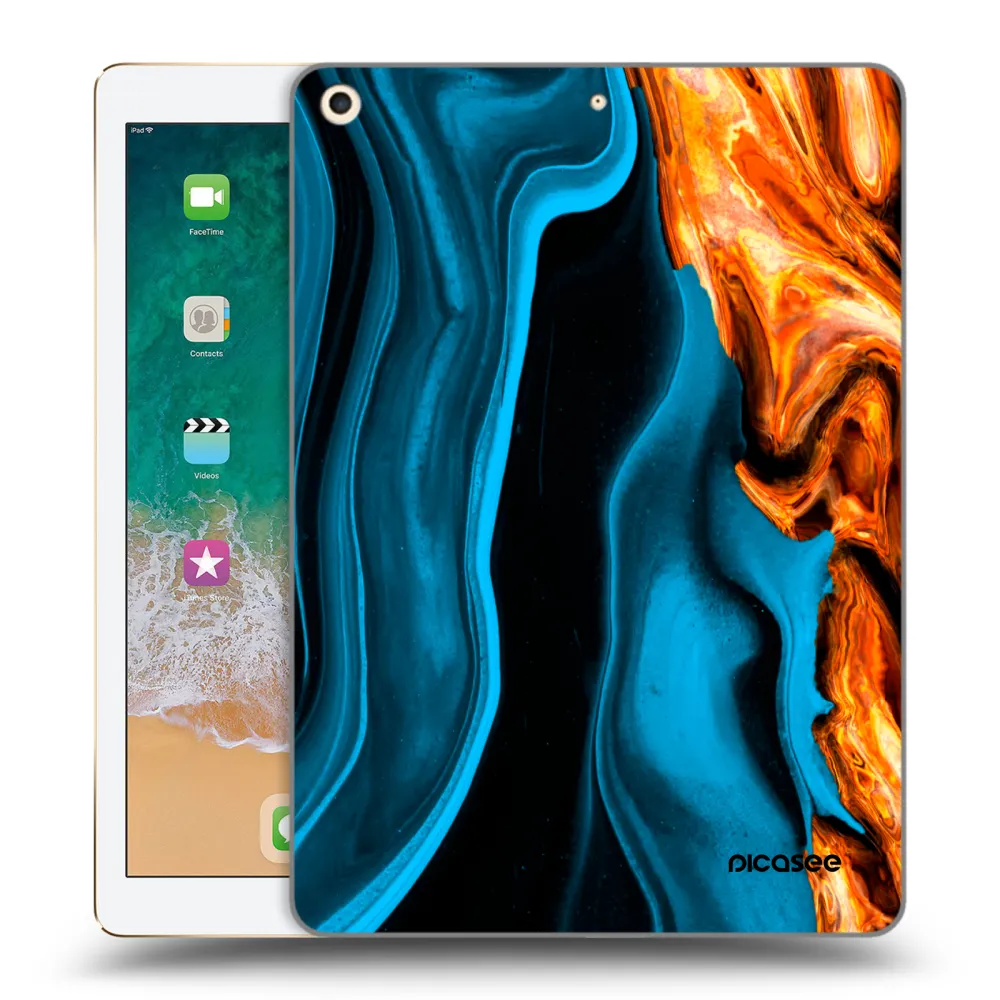 Picasee διαφανής θήκη σιλικόνης Apple iPad 9.7" 2017 (5. gen) - Gold blue