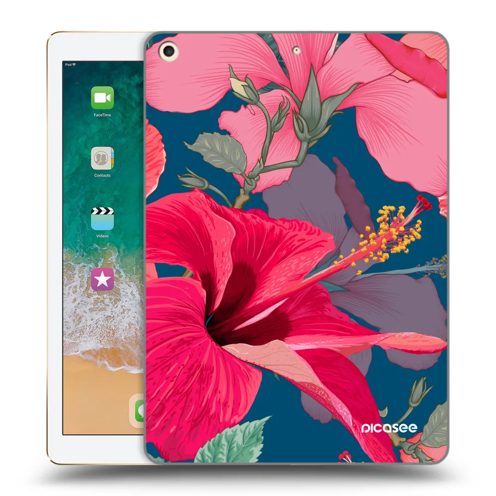 Picasee διαφανής θήκη σιλικόνης Apple iPad 9.7" 2017 (5. gen) - Hibiscus