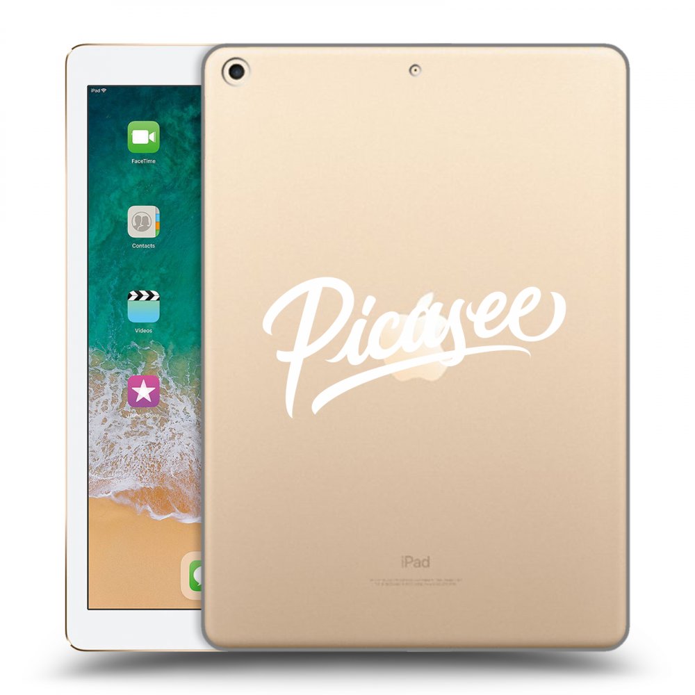Picasee διαφανής θήκη σιλικόνης Apple iPad 9.7" 2017 (5. gen) - Picasee - old logo - white