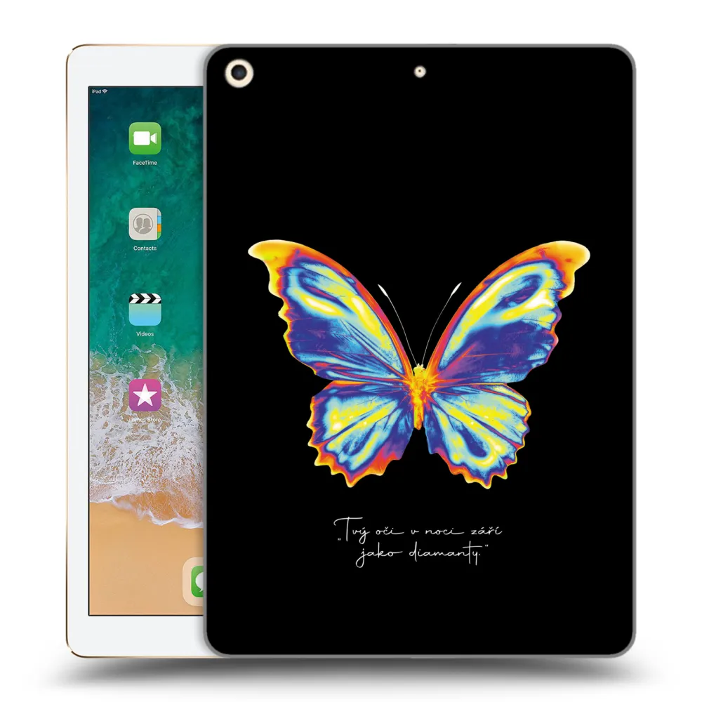Picasee διαφανής θήκη σιλικόνης Apple iPad 9.7" 2017 (5. gen) - Diamanty Black