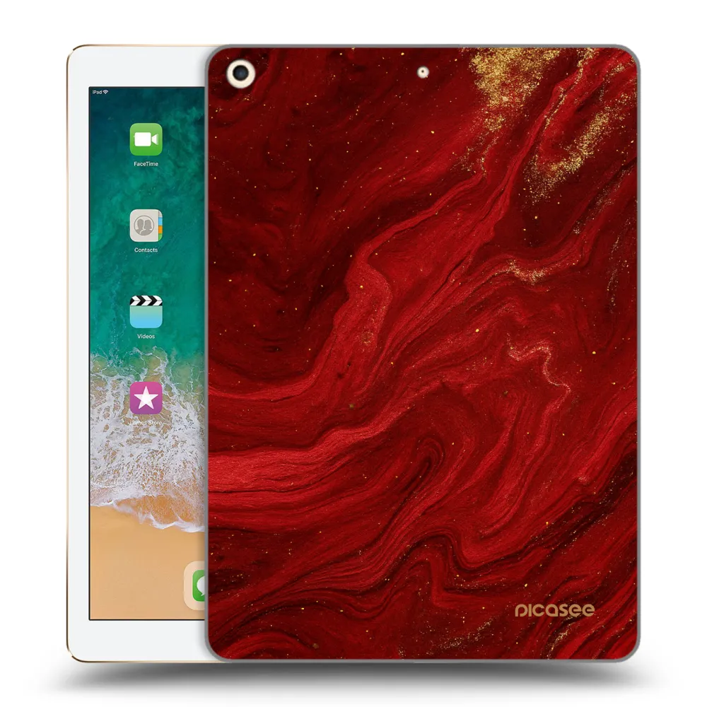 Picasee διαφανής θήκη σιλικόνης Apple iPad 9.7" 2017 (5. gen) - Red