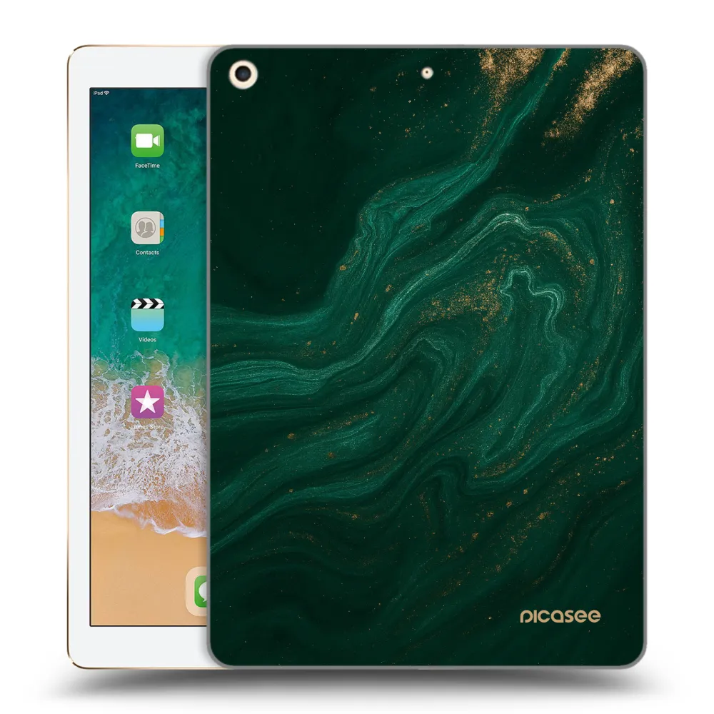 Picasee διαφανής θήκη σιλικόνης Apple iPad 9.7" 2017 (5. gen) - Green
