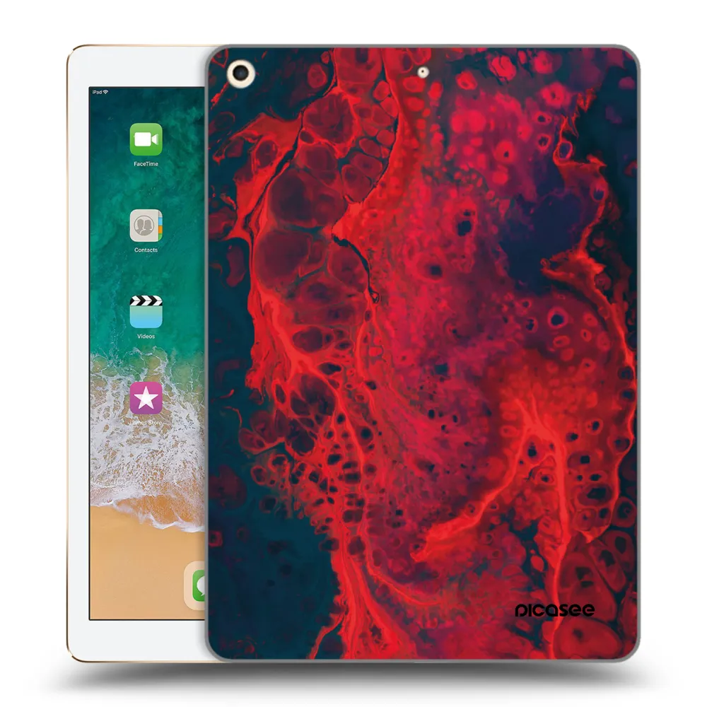Picasee διαφανής θήκη σιλικόνης Apple iPad 9.7" 2017 (5. gen) - Organic red