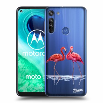 Θήκη για Motorola Moto G8 - Flamingos couple