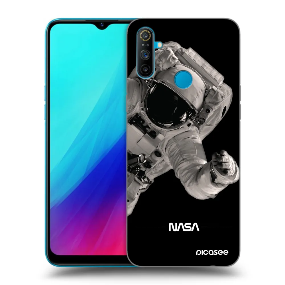 Picasee Μαύρη θήκη σιλικόνης για Realme C3 - Astronaut Big